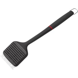 Jamestown Grillbürste mit Edelstahl-Borsten und Softtouch-Griff in Schwarz.