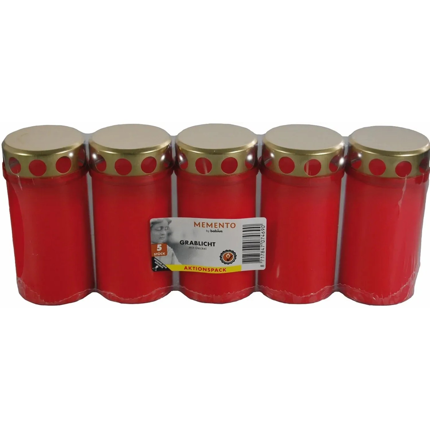 Bolsius Grablicht 5er-Pack mit Deckel Rot 55 Std. kaufen bei OBI