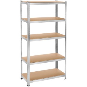 Tectake Schwerlastregal   In Verschiedenen Ausführungen Verzinktes Stahlgestell 180 x 90 x 40 cm  1250 kg 90 x 40 x 180 cm Silber