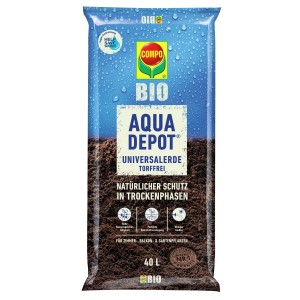 Compo Aqua Depot Universalerde, torffrei, 40 l Sack für Zimmer-, Balkon- und Gartenpflanzen.