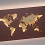 Paul Neuhaus LED-Wandlampe Map, Rost/Gold, 60x30cm, Weltkarte als indirekte Beleuchtung.