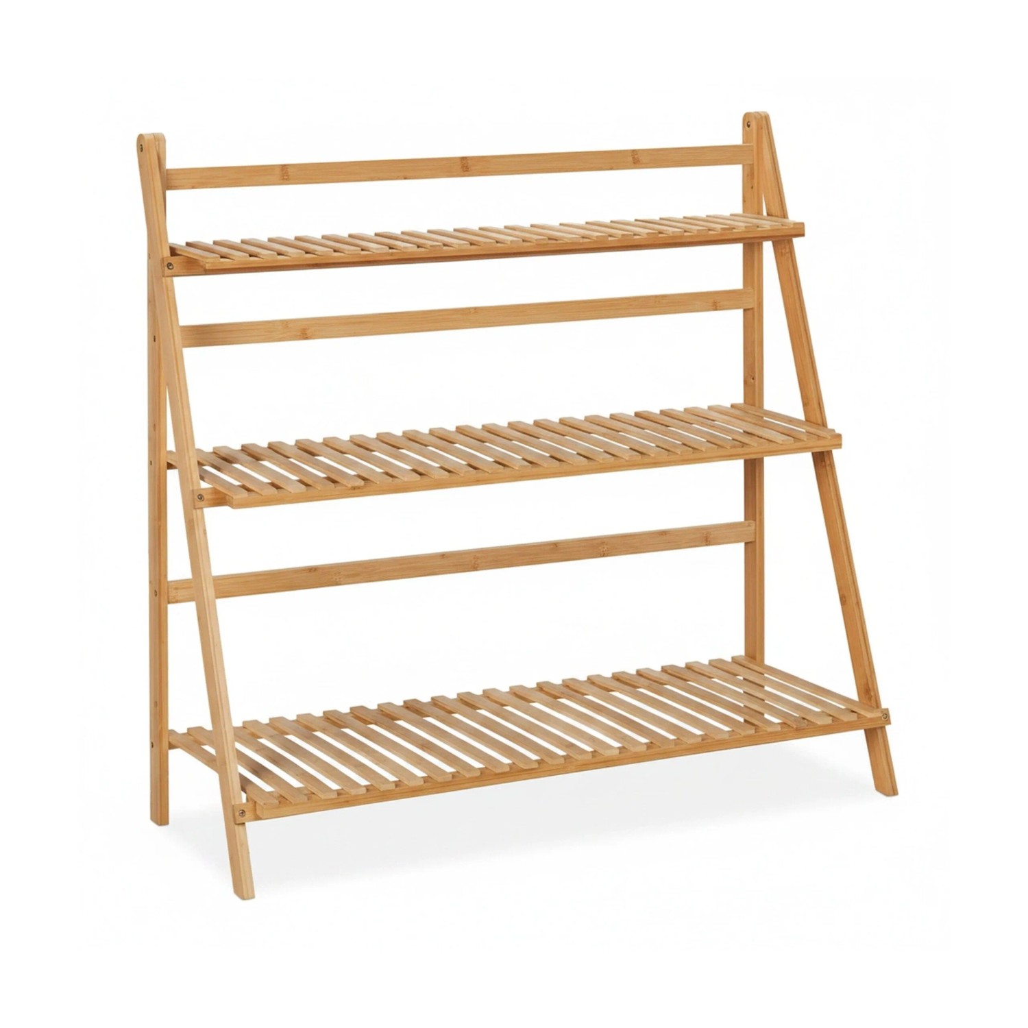 Relaxdays Blumenregal Bambus Natur Klappbar 96 cm x 99,5 cm x 37 cm 6,4 kg