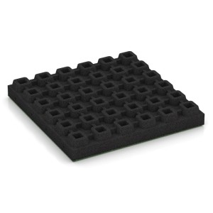 WARCO Fallschutzplatte, lindgrün, 50x50x7 cm, Gummigranulat mit Drainage-Struktur für Spielplätze.