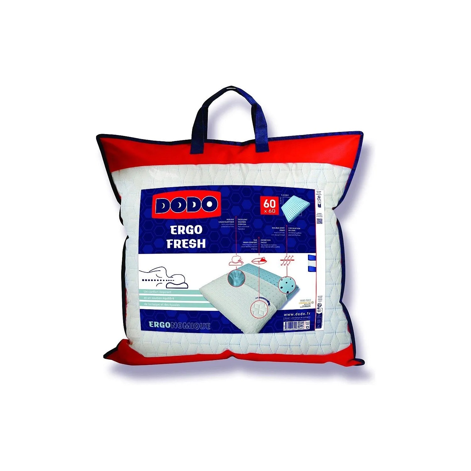 Vente-unique Kopfkissen Fresh Weiß 60 cm
