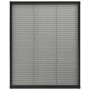 Anthrazitfarbenes Insektenschutz-Plissee für Fenster, 80x100cm, mit Aluminiumrahmen.