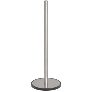 Freistehender Tiger Reserverollenhalter Tune aus gebürstetem Edelstahl und Schwarz für WC-Papier.