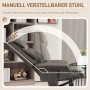 Grauer Relaxsessel mit Hocker und Liegefunktion aus Kunstleder. Loungesessel mit Wippfunktion.