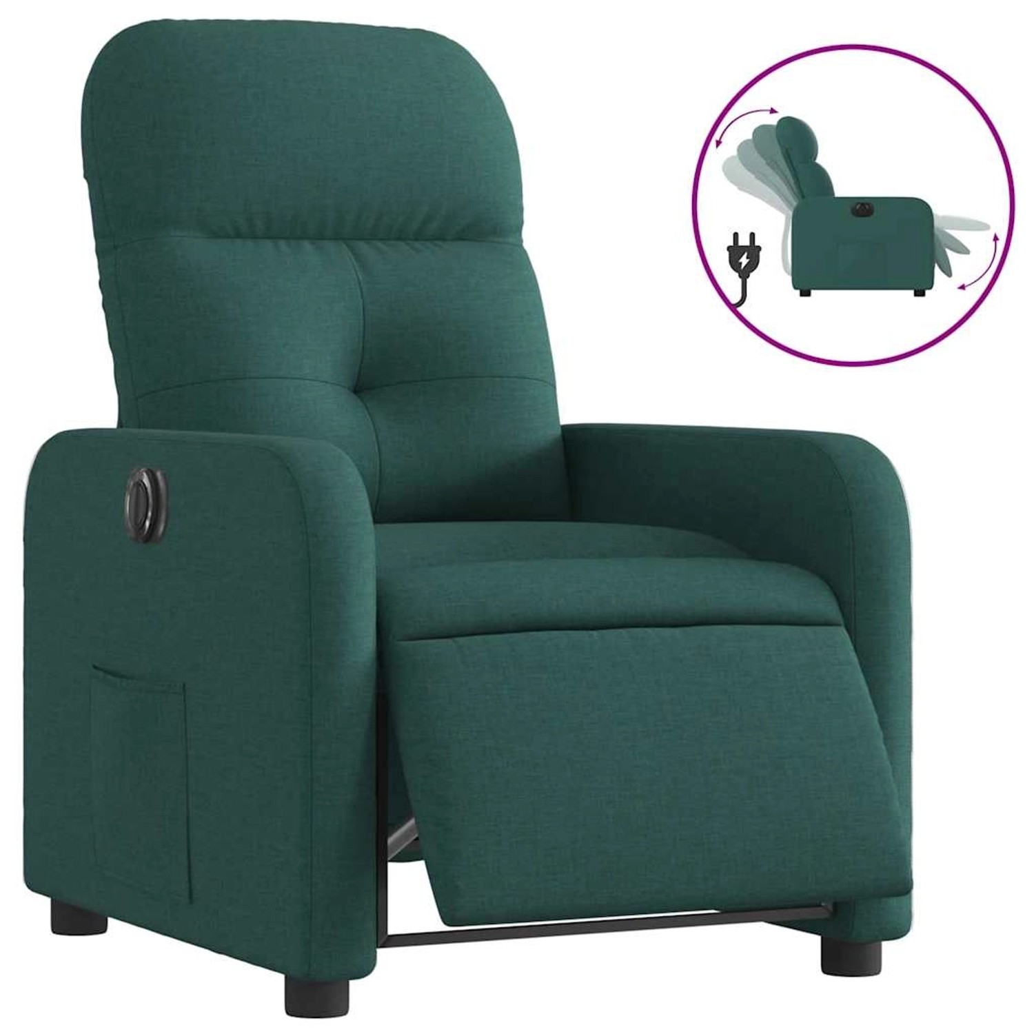 vidaXL Relaxsessel Elektrisch Dunkelgrün Stoff 3206783 günstig online kaufen