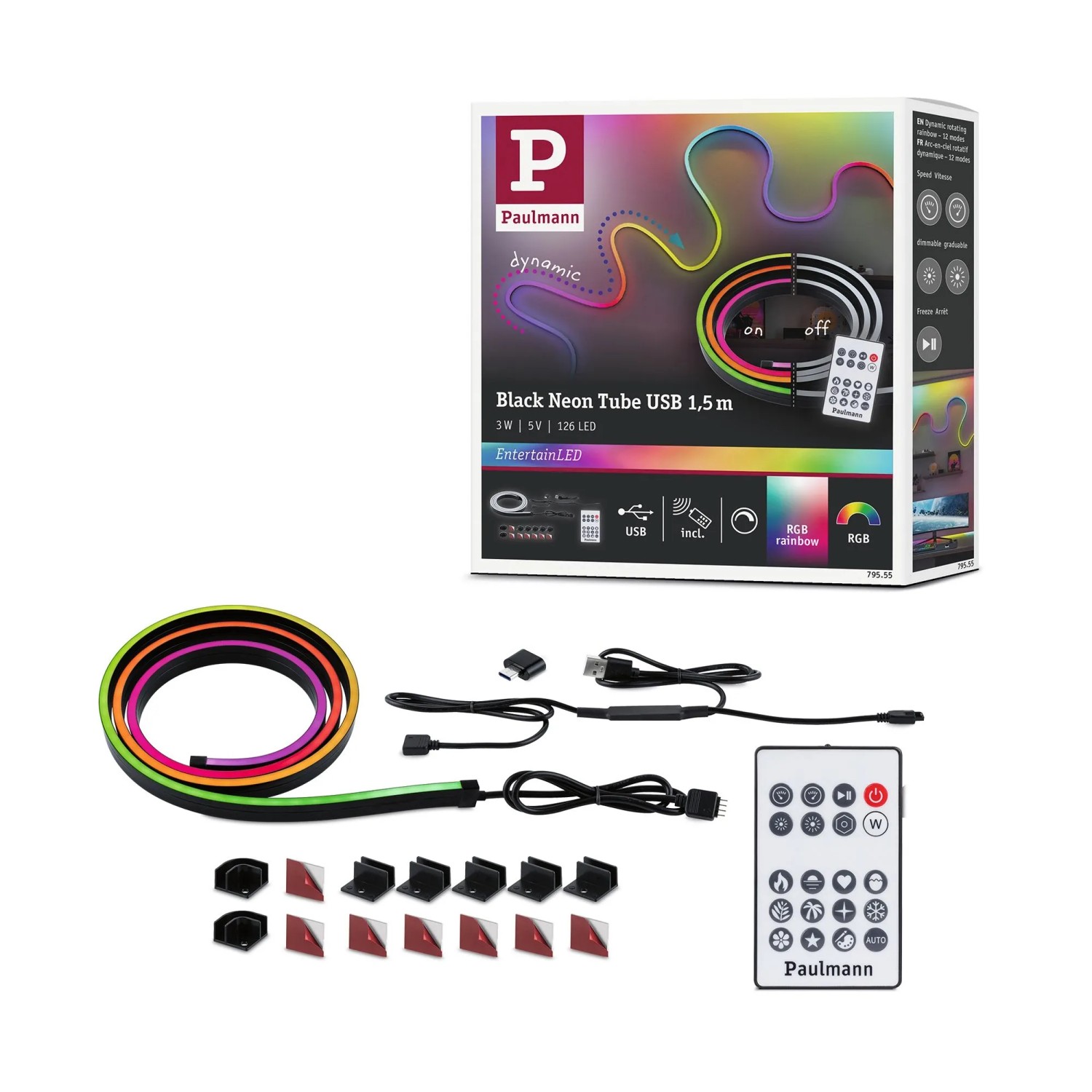 Paulmann EntertainLED LED Schlauch Black Neon 1,5 m 3 W RGB+