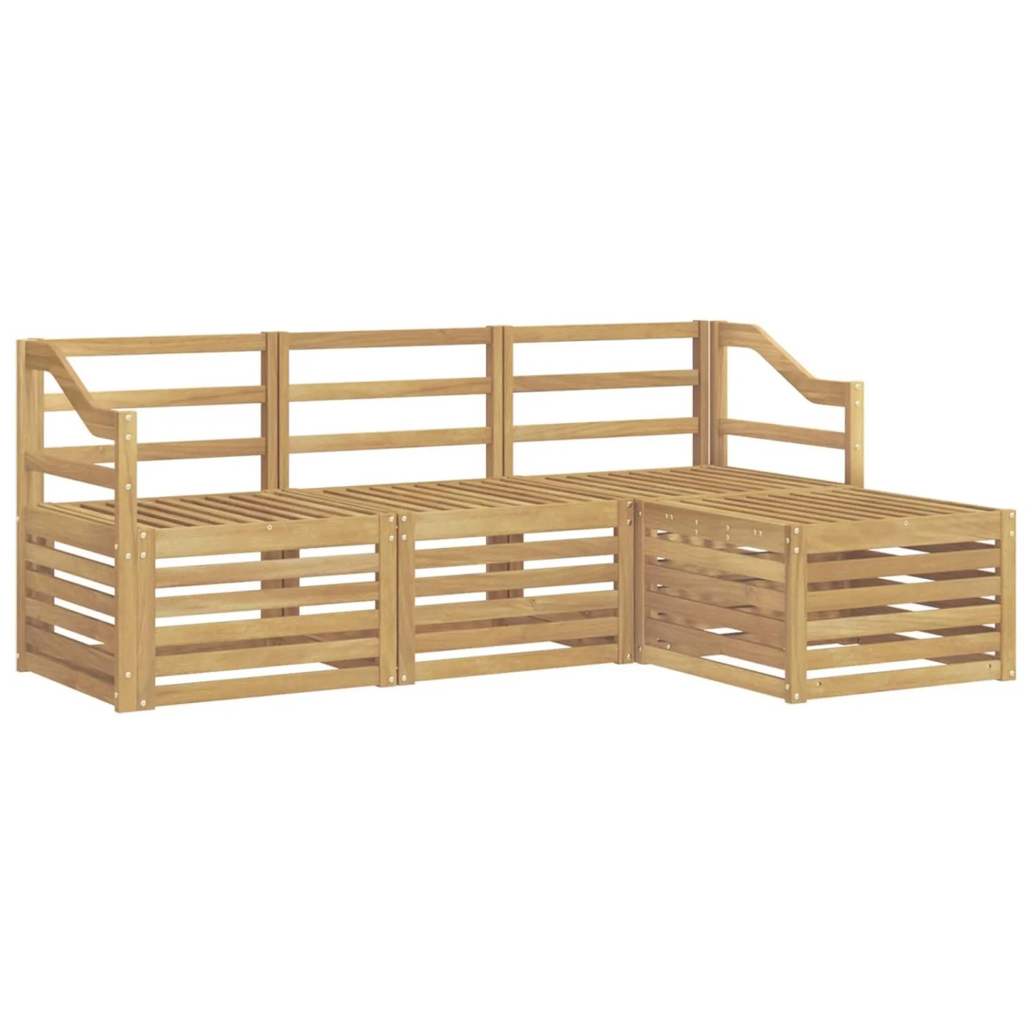 vidaXL Outdoor-Sofagarnitur 4 Stk Weiß Massivholz Akazie 3391649