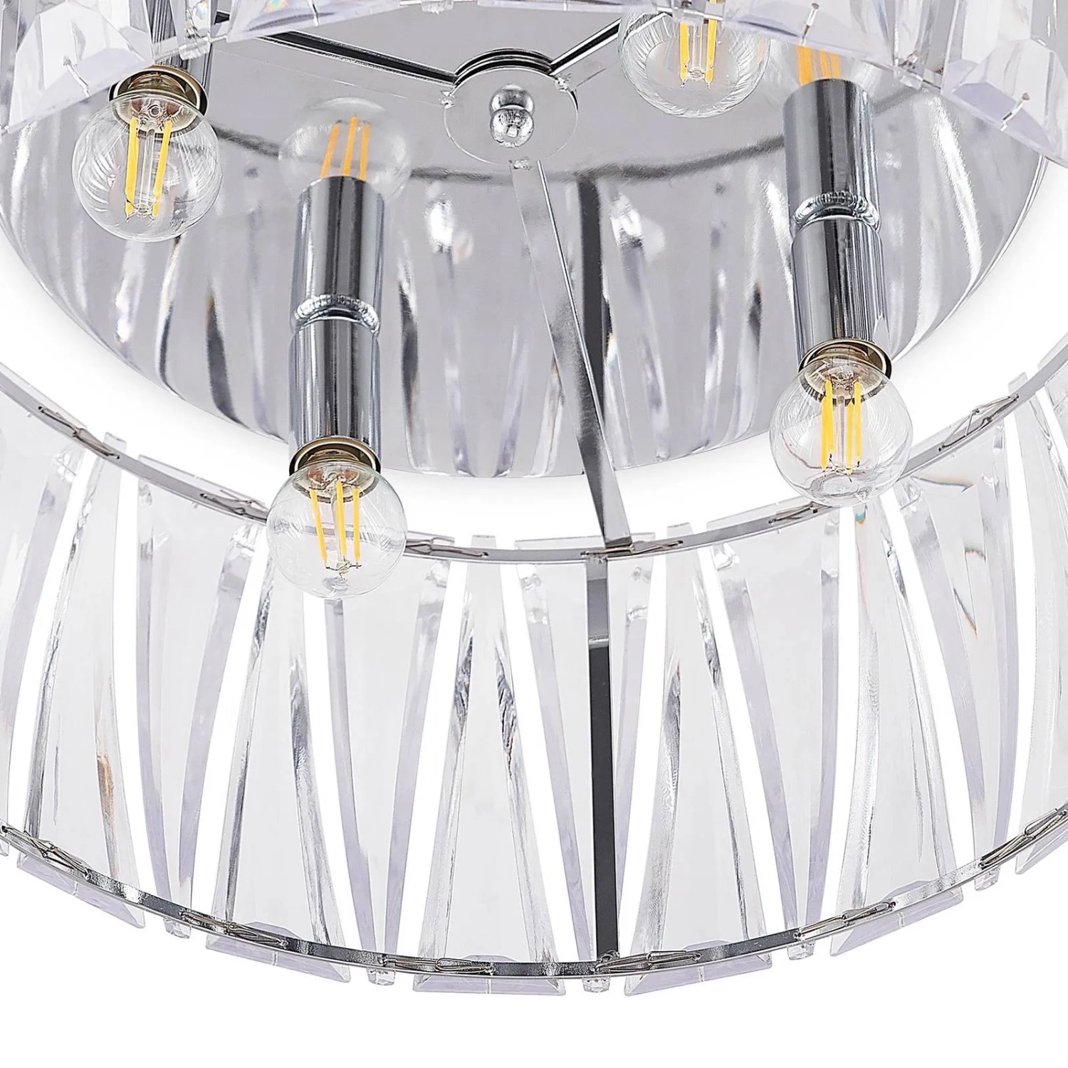 Moderne, transparente Lindby Deckenlampe Sofia mit 4 Leuchten für Wohnzimmer.