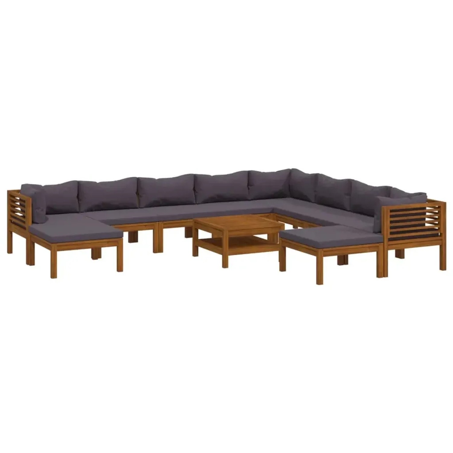 vidaXL 11-Tlg Garten-Lounge-Set mit Auflage Massivholz Akazie 3086910
