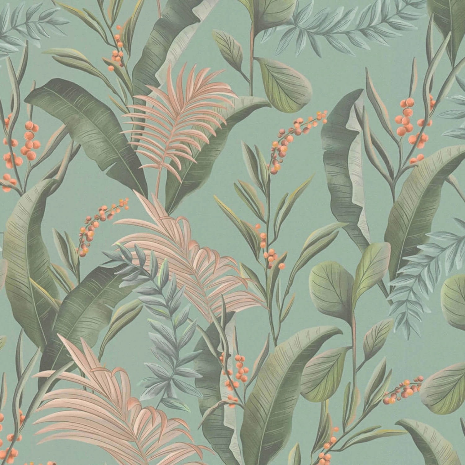 PROFHOME 394364-GU Blumen Tapete Floral Matt Blau Grün Beige Rosa 0,53 m x günstig online kaufen