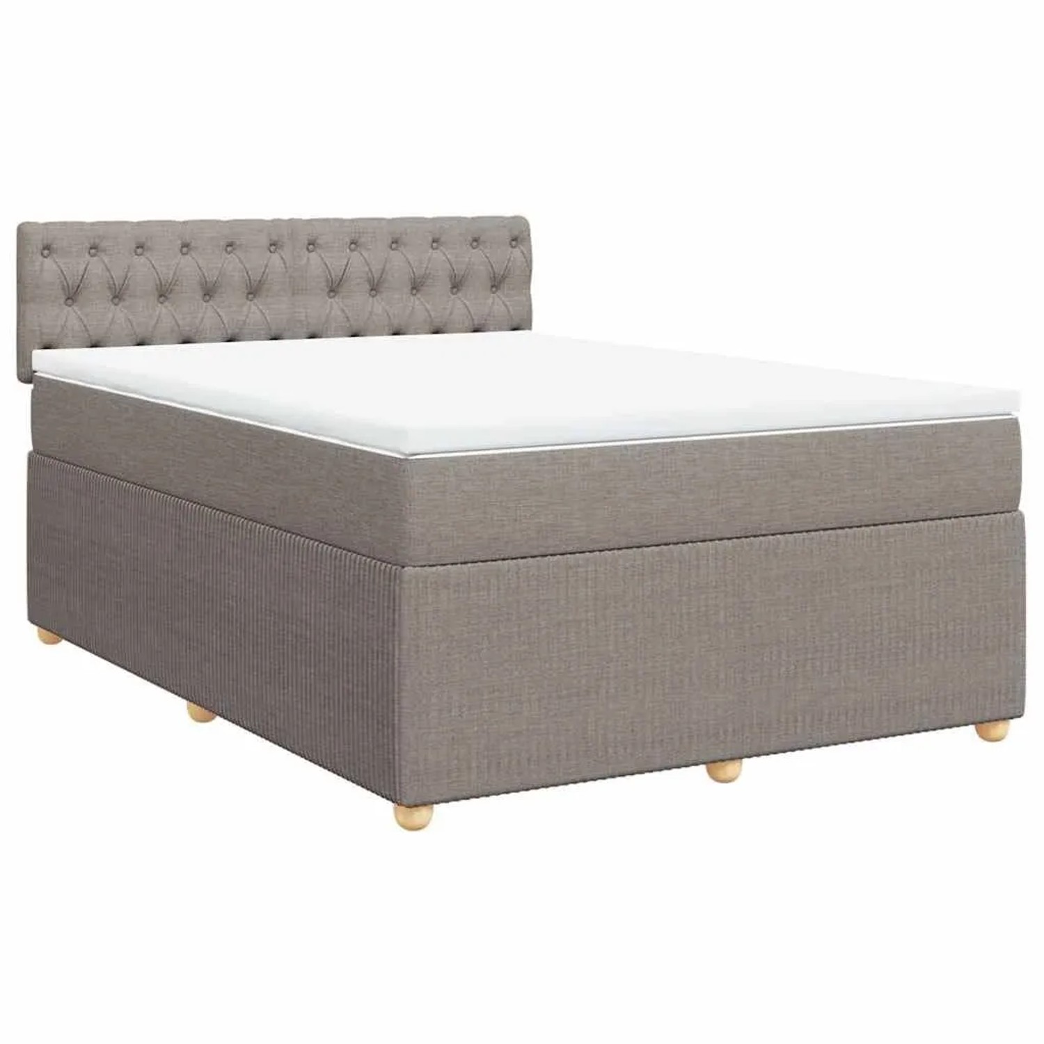 vidaXL Boxspringbett mit Matratze Taupe 160x200 cm Stoff 3287518 günstig online kaufen