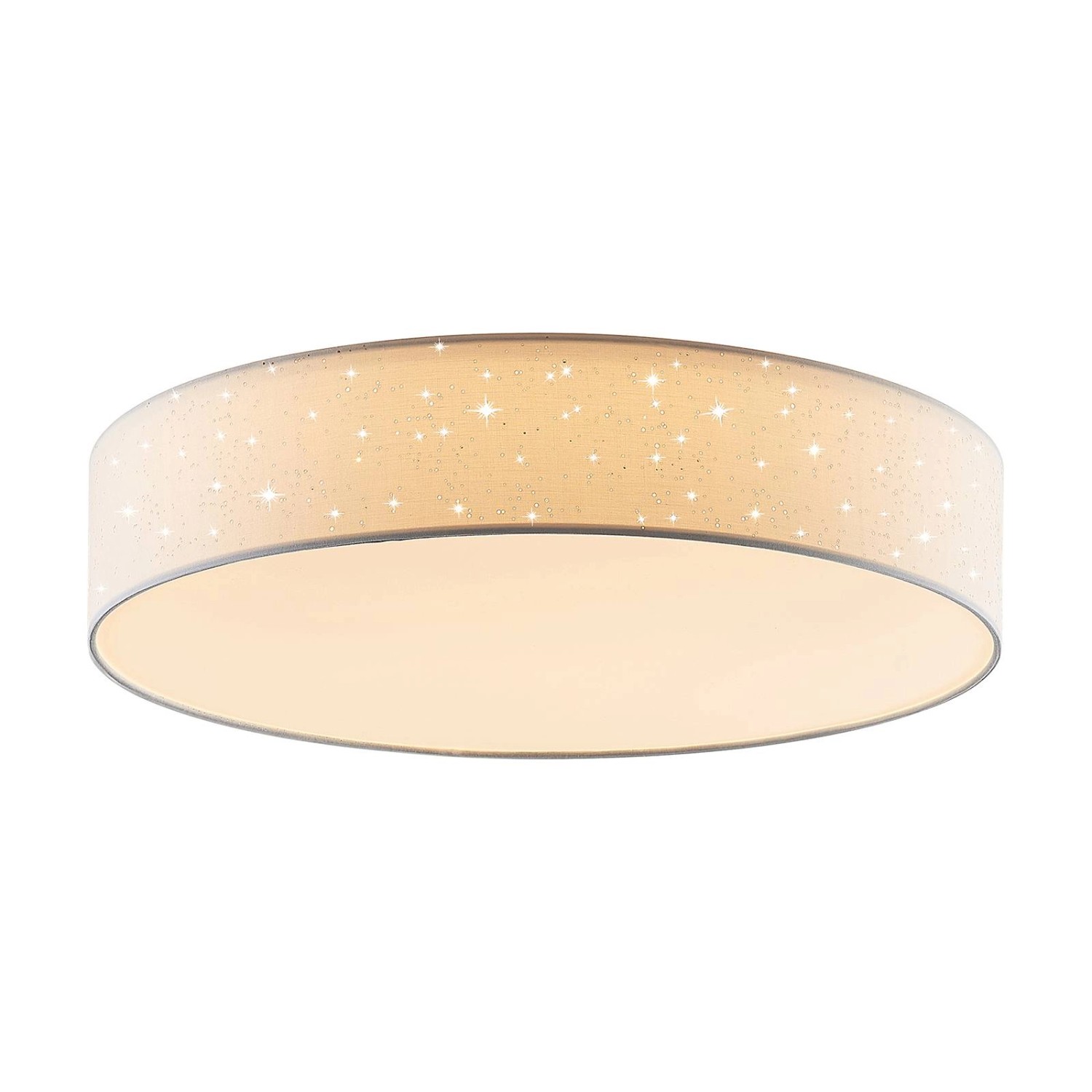 Lindby LED Deckenleuchte Ellamina 9945400 Dimmbar mit Leselampe Modern in Weiß aus Textil 1-flammig Wohnzimmerleuchte