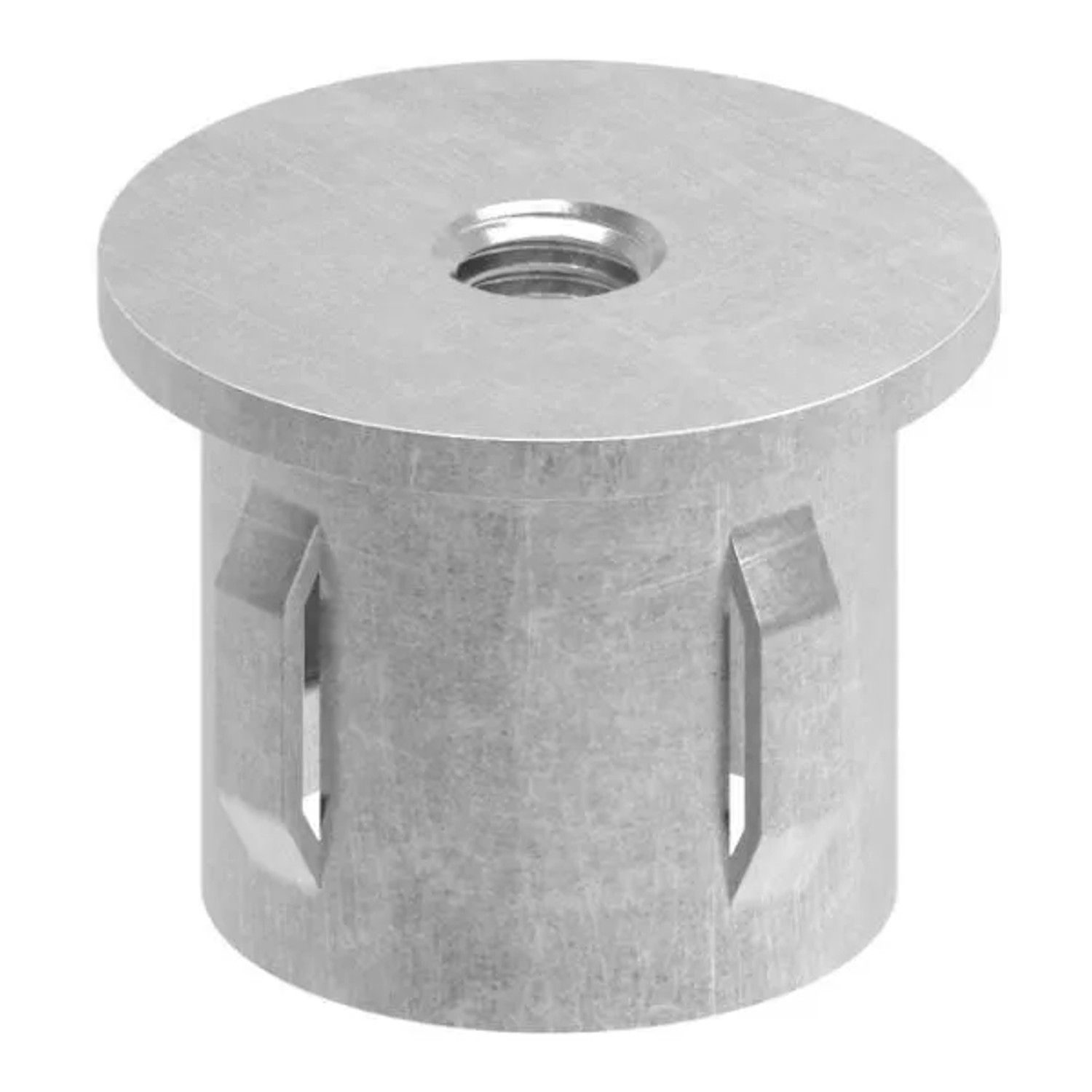 FeNau Stahlstopfen Flach Mit M8 Für Rundrohr Ø 33,7x2,5-2,9 mm Stahl S235JR Roh