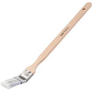 LUX-TOOLS PRO Eckenpinsel, 35 mm, für Lacke, mit Holzstiel und Synthetikborsten.