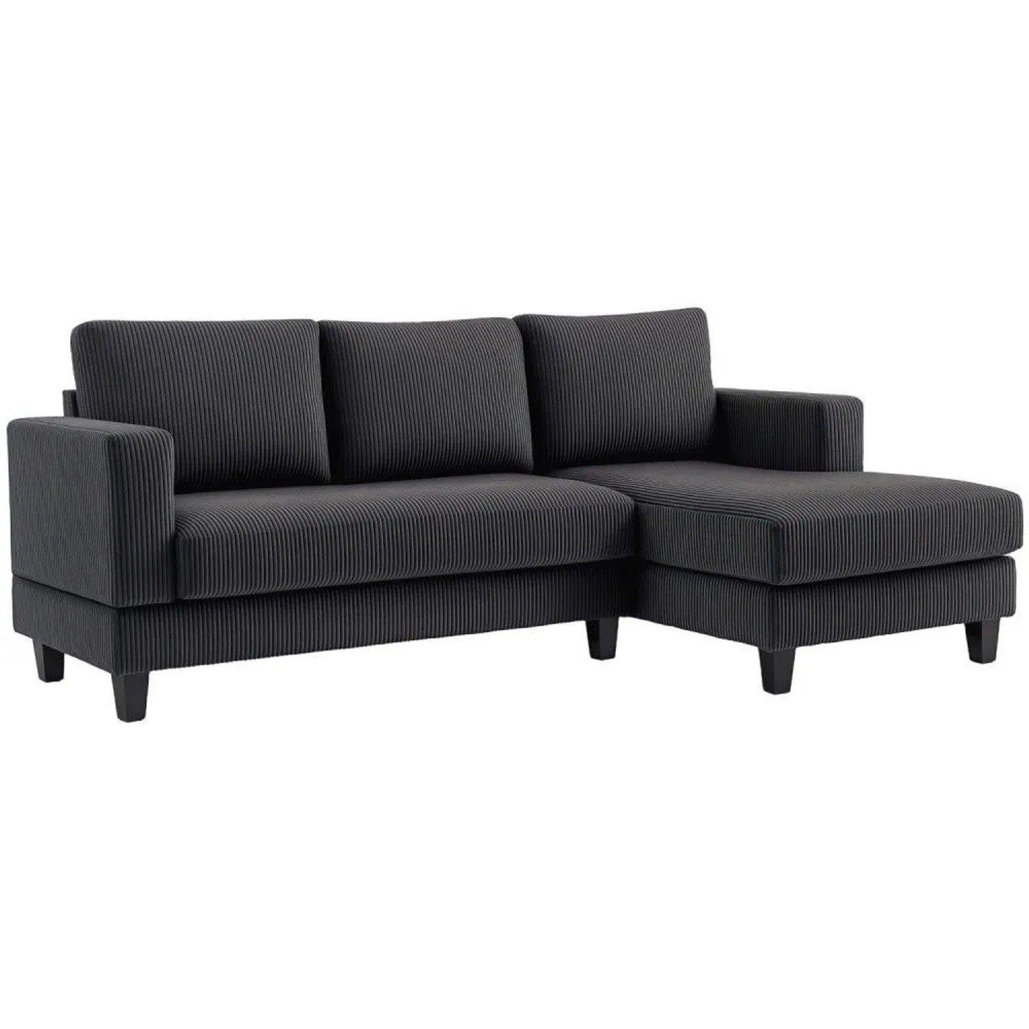 HOMCOM Ecksofa Polyester Schaumstoff 214L x 134B x 87H cm Dunkelgrau