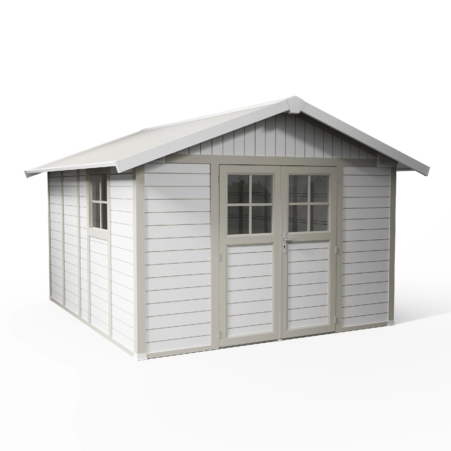 Grosfillex Kunststoff-Gartenhaus Deco H 11 Graugrün BxT: 315 cm x 355 cm günstig online kaufen