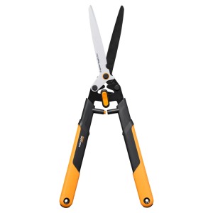Fiskars Heckenschere HSX96 X-Series DualAction, orange-schwarz, für präzise und kraftvolle Schnitte.