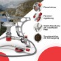 Evocamp Mini-Gaskocher 3.2 kW für Camping und Outdoor, silberfarben mit rotem Regler.