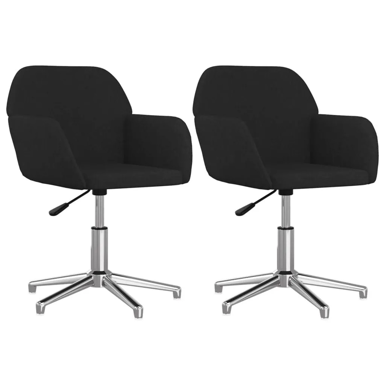vidaXL Esszimmerstühle 2 Stk Drehbar Schwarz Stoff 3103038