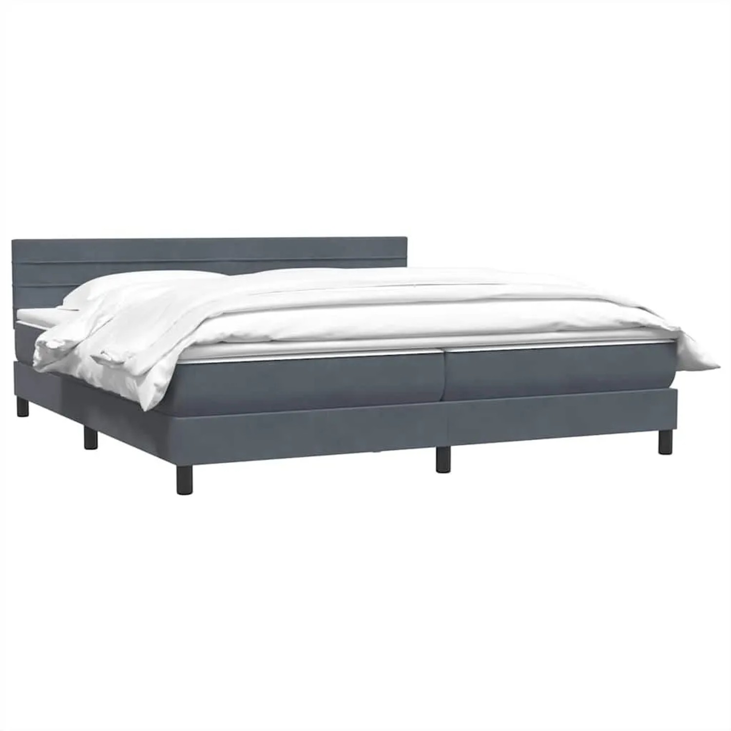vidaXL Boxspringbett mit Matratze Dunkelgrau 180x210 cm Samt 3316318 günstig online kaufen