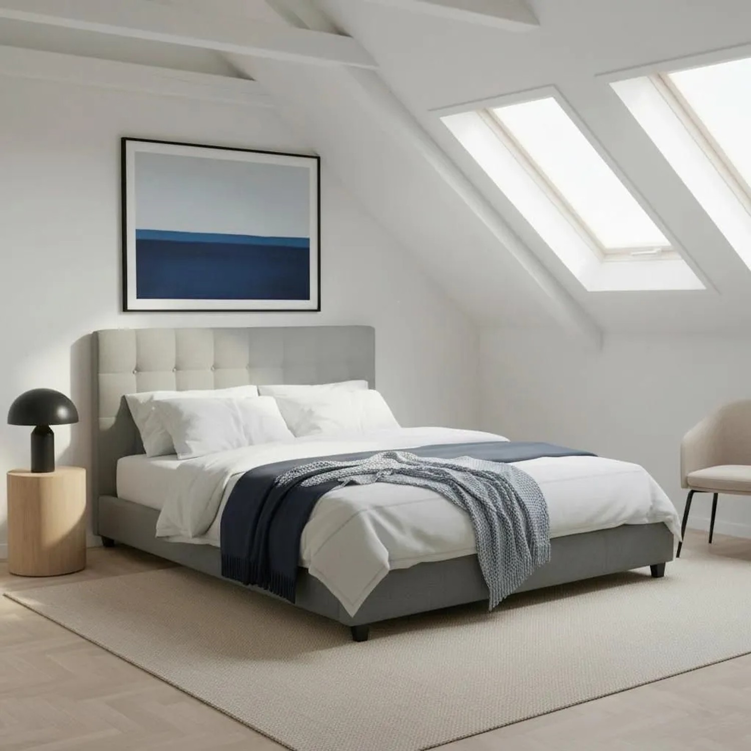 Bessagi Home Polsterbett Frederico Hellgrau ca. 180x200 cm