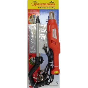 Rothenberger Elektro Unkrautvernichter im Set, rot, mit Handgriff und Kabel.