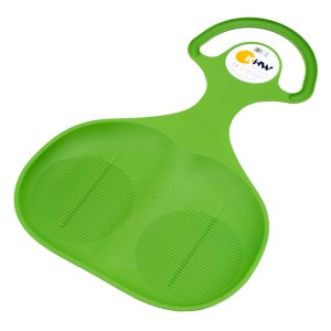 Grüner KHW Rutschteller Snow Glider, 58 cm, aus robustem Kunststoff mit Griff.