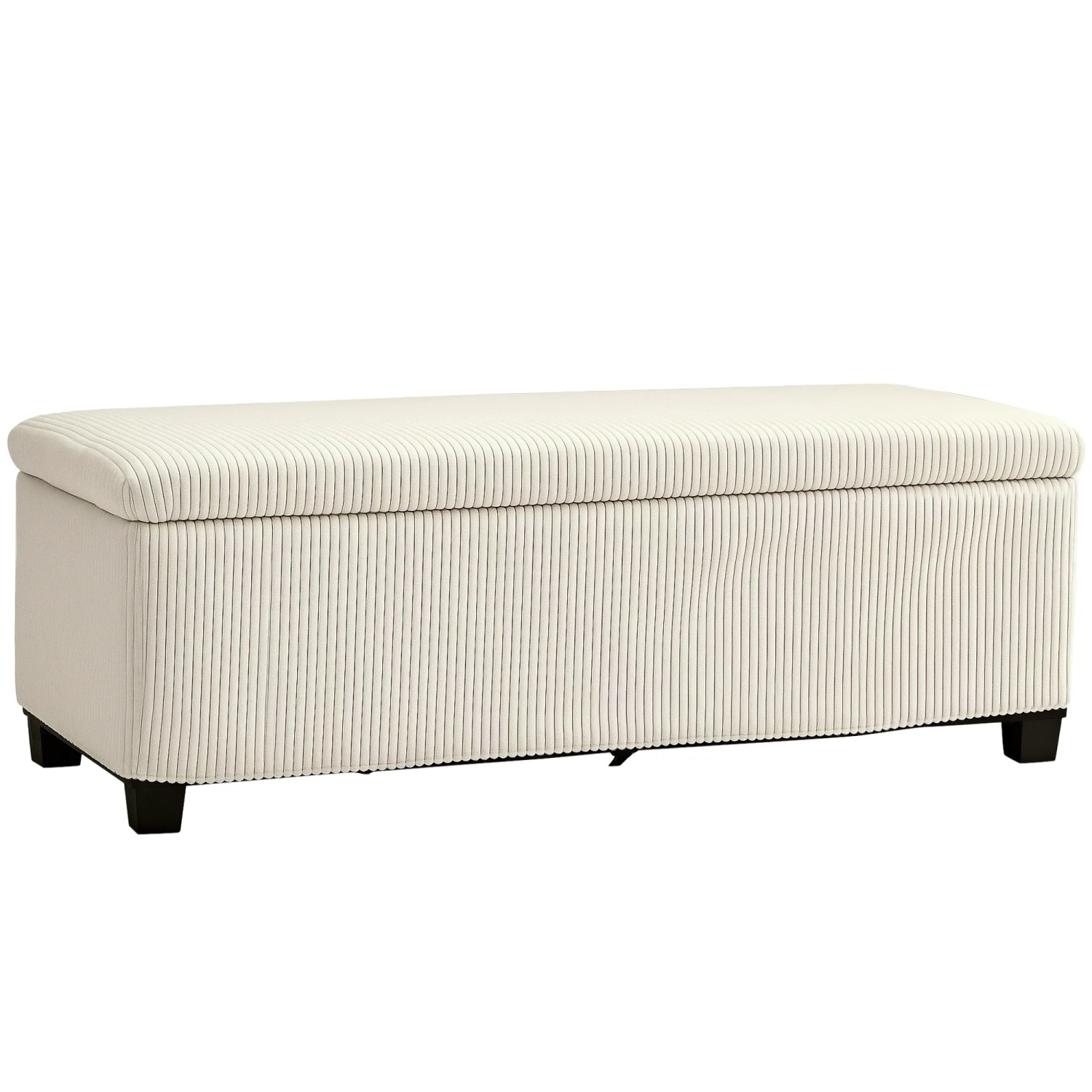 HOMCOM Sitzbank mit Stauraum Polsterbank mit Cord-Optik 112 x 42 x 40 cm Beige