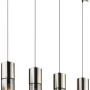Globo Pendelleuchte Annika, Nickel matt, Rauchglas, 4-flammig. Moderne Hängelampe für Esszimmer und Wohnbereich.