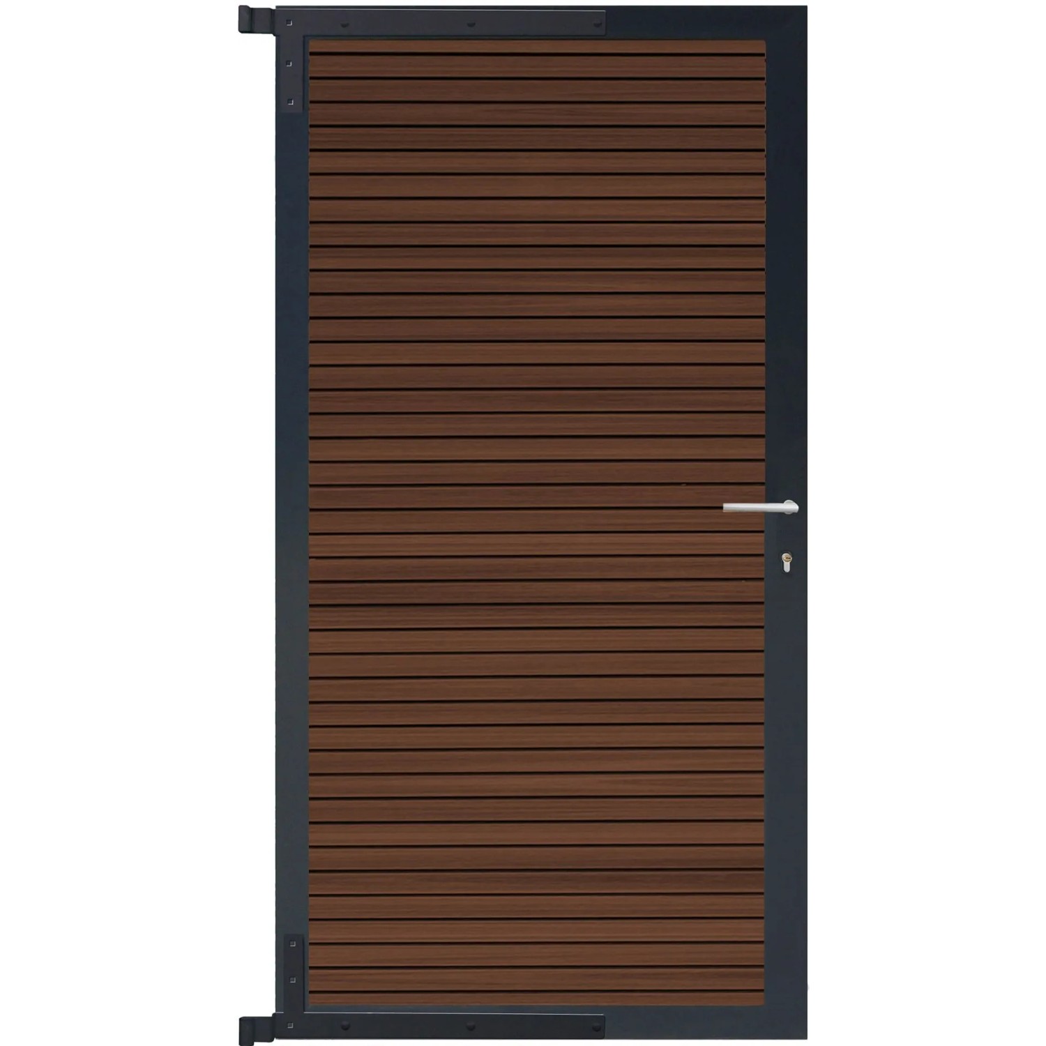 GartenLand Steckzauntor Shadowline ca. 90 x 175 cm WPC Ipê Aluminium Anthra günstig online kaufen