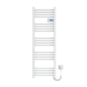 Emke Handtuchwärmer Elektrisch 120x40cm 450W Weiß Heizkörper mit Thermostat LED Display mit Temperatur und Zeitanzeige