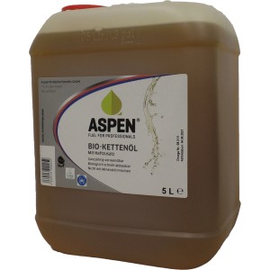 Kanister Aspen Bio-Kettenöl 5 l mit Haftzusatz für Kettensägen.