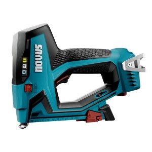 Novus Akkutacker J-550 Premium, blau-schwarz, für Stoffe, Gewebe und Zierleisten.