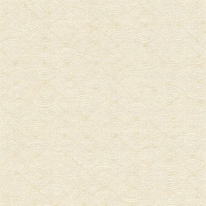 Beige Vliestapete mit asiatischem Wellenmuster für Bad und Schlafzimmer.