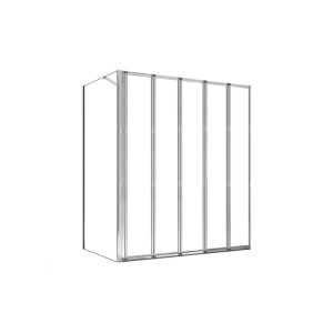 Duschparadies 120 x 140 cm Badewannenaufsatz Mit 60cm Seitenwand 5-tlg Faltwand 4mm ESG Sicherheitsglas Duschabtrennung Eck Hochglanz Verchromt