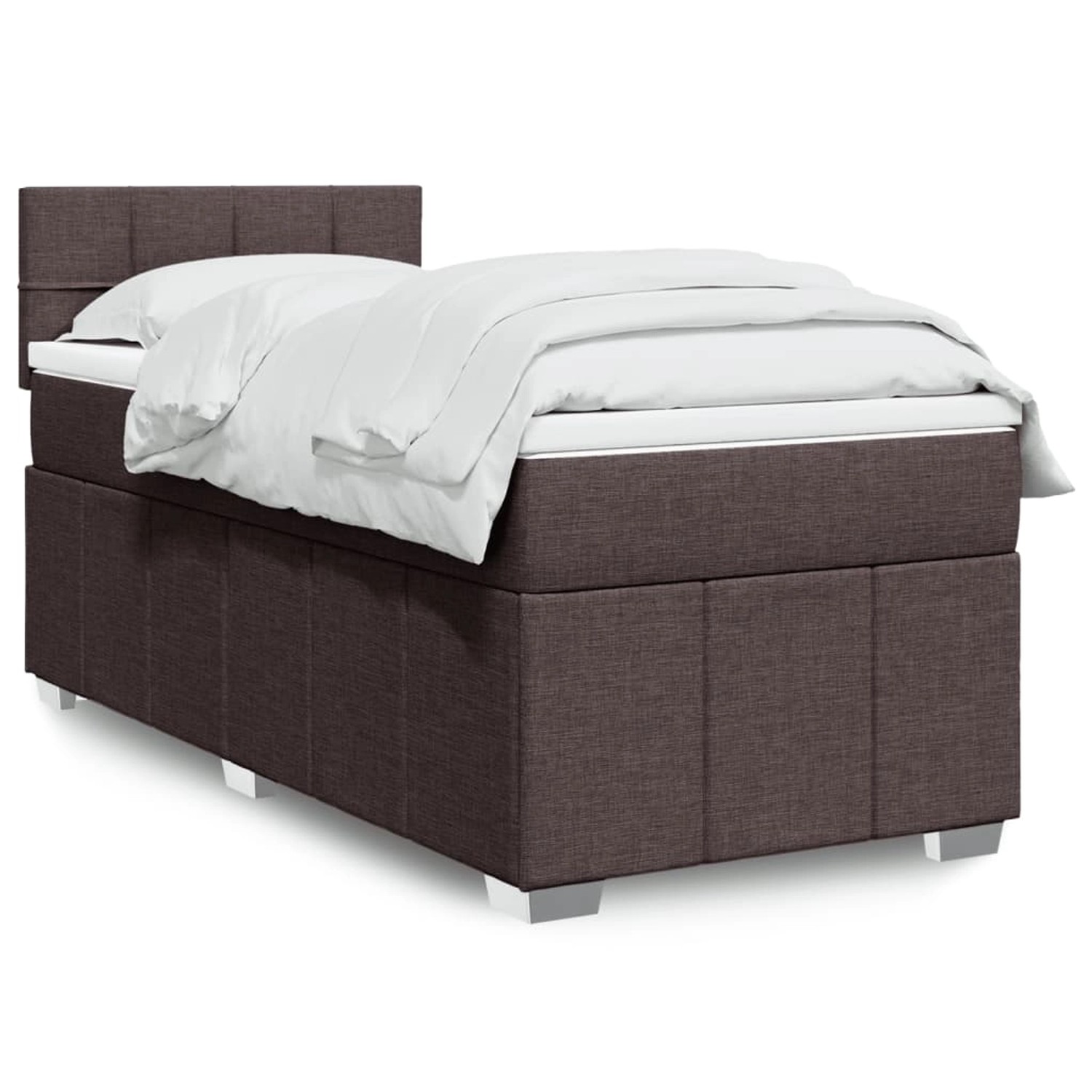 vidaXL Boxspringbett mit Matratze Dunkelbraun 90x190 cm Stoff 3289226 günstig online kaufen
