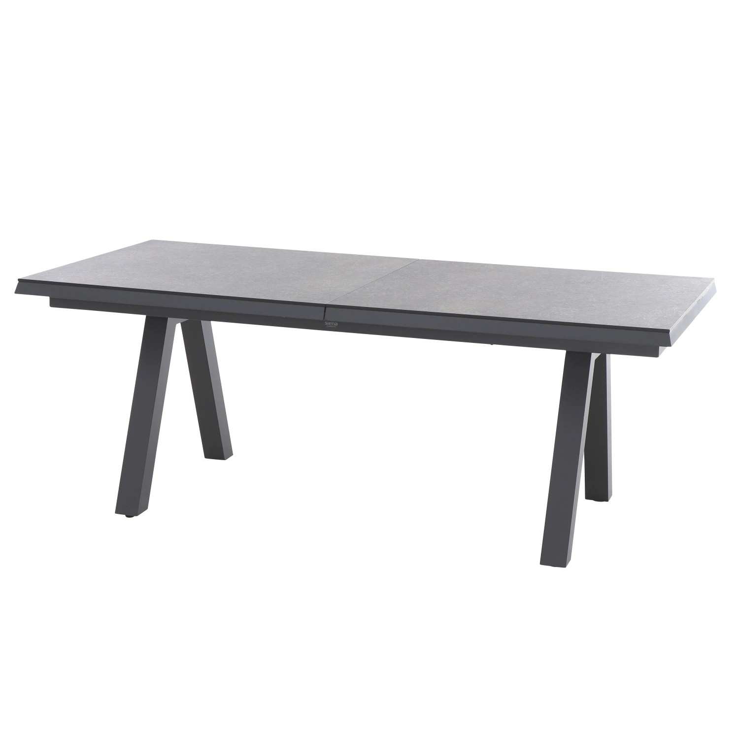Ausziehbarer Gartentisch Ferrostone von Siena Garden, 100x260 cm, mit Aluminiumgestell.