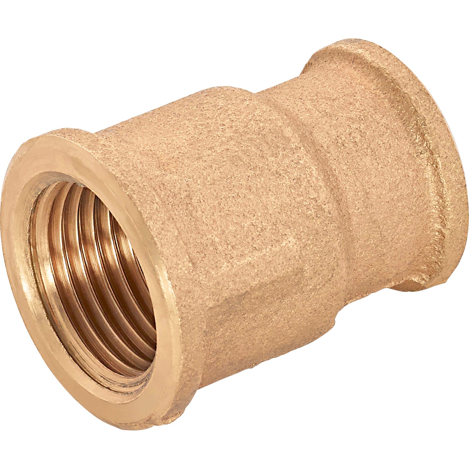 Gewinde-Reduziermuffe 14,9 mm (Rp 3/8) x 18,6 mm (Rp 1/2) Rotguss