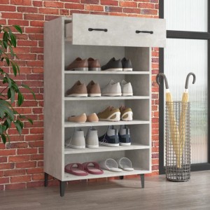 vidaXL Schuhschrank Betongrau 60x35x105 cm Holzwerkstoff 812793