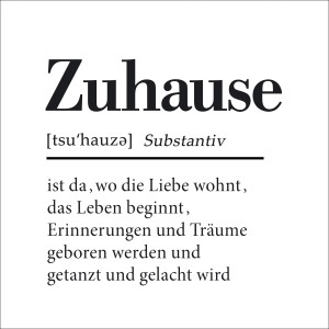 Pro Art Leinwandbild "Zuhause" 30x30 cm mit Spruch über das Zuhause.