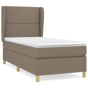 Boxspringbett Taupe 100x200 cm mit Matratze und Kopfteil