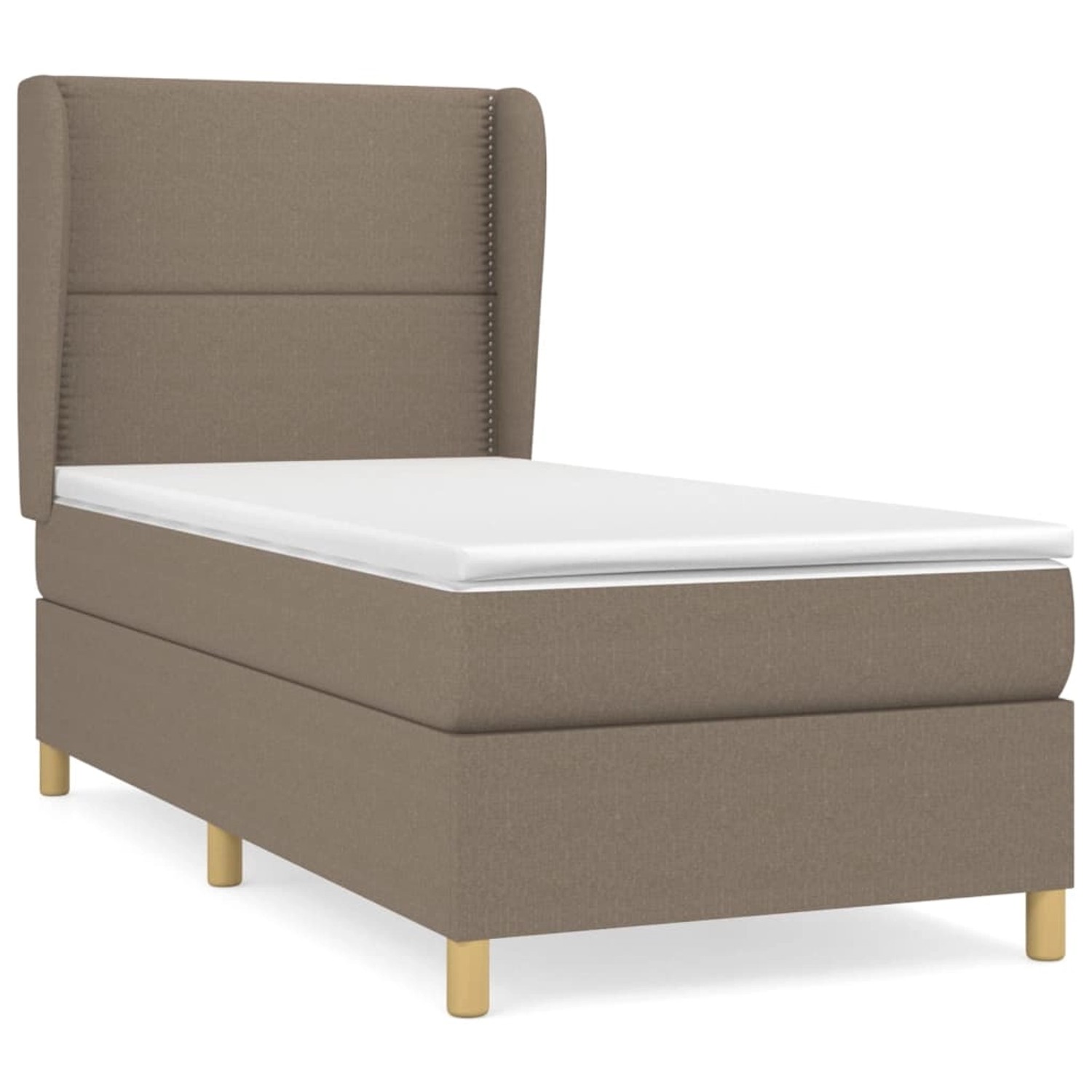 vidaXL Boxspringbett mit Matratze Taupe 100x200 cm Stoff1366891 günstig online kaufen