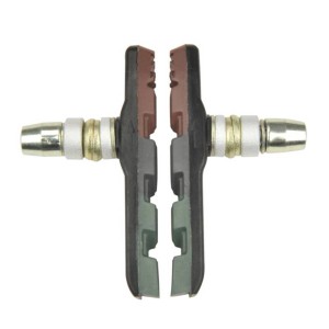 Fischer Bremsschuhe Allwetter, V-Bremsen, schwarz-rot, 2 Stück. Ersatzteile für Fahrräder.