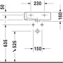 Technische Zeichnung: Duravit Handwaschbecken Vero, 45 cm, weiß, für Gäste-WC. Maße und Details.