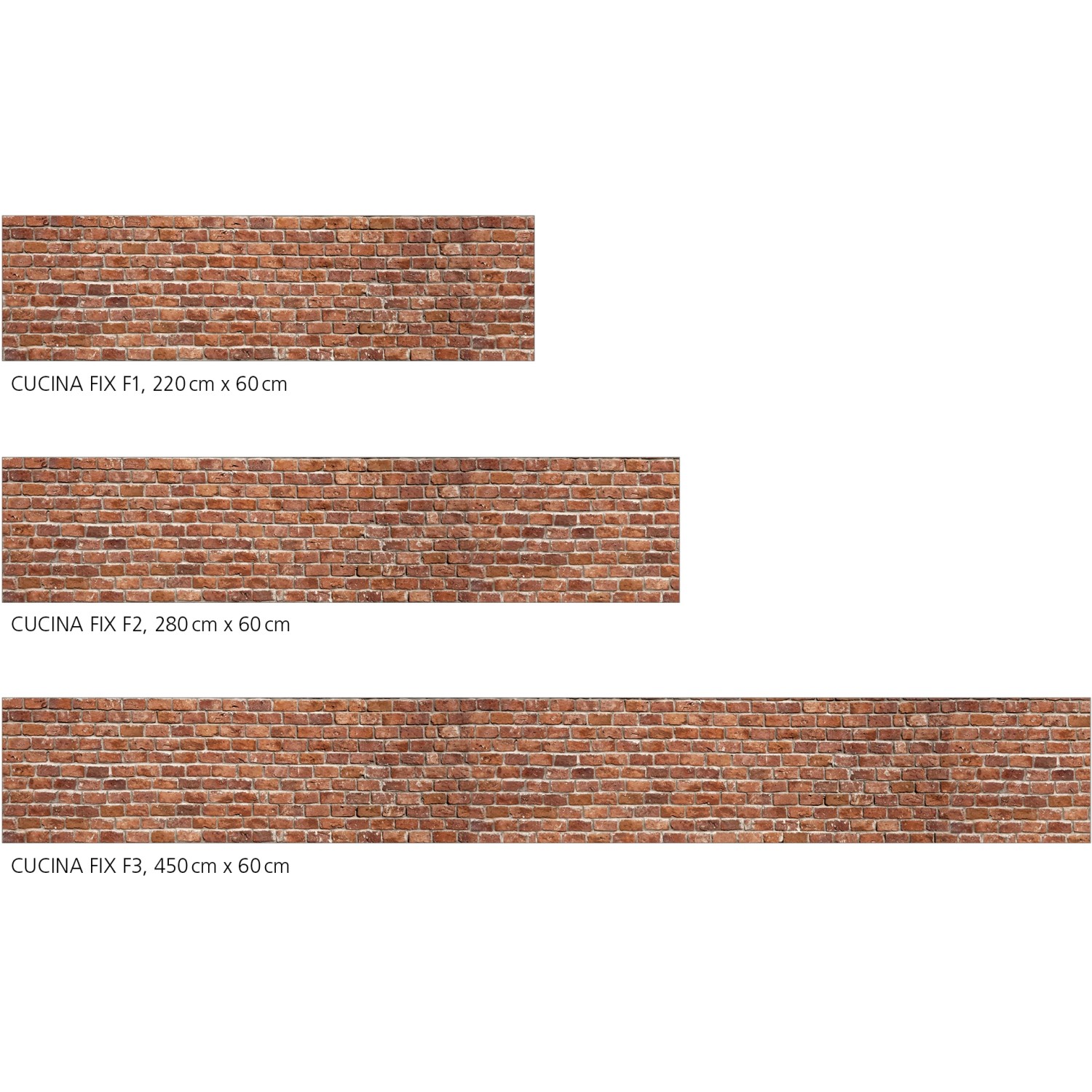 Myspotti Küchenrückwandfolie Brick Wall in Ziegelrot, verschiedene Größen.