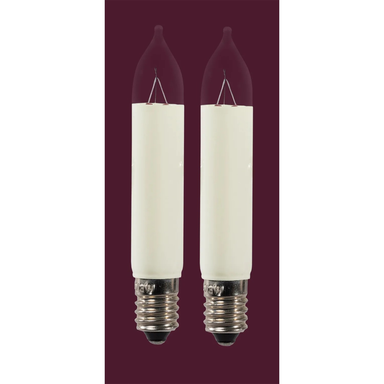 Saico Kleinschaftkerze 2er-Pack E10-Fassung, 8V, 3W Warmweiß