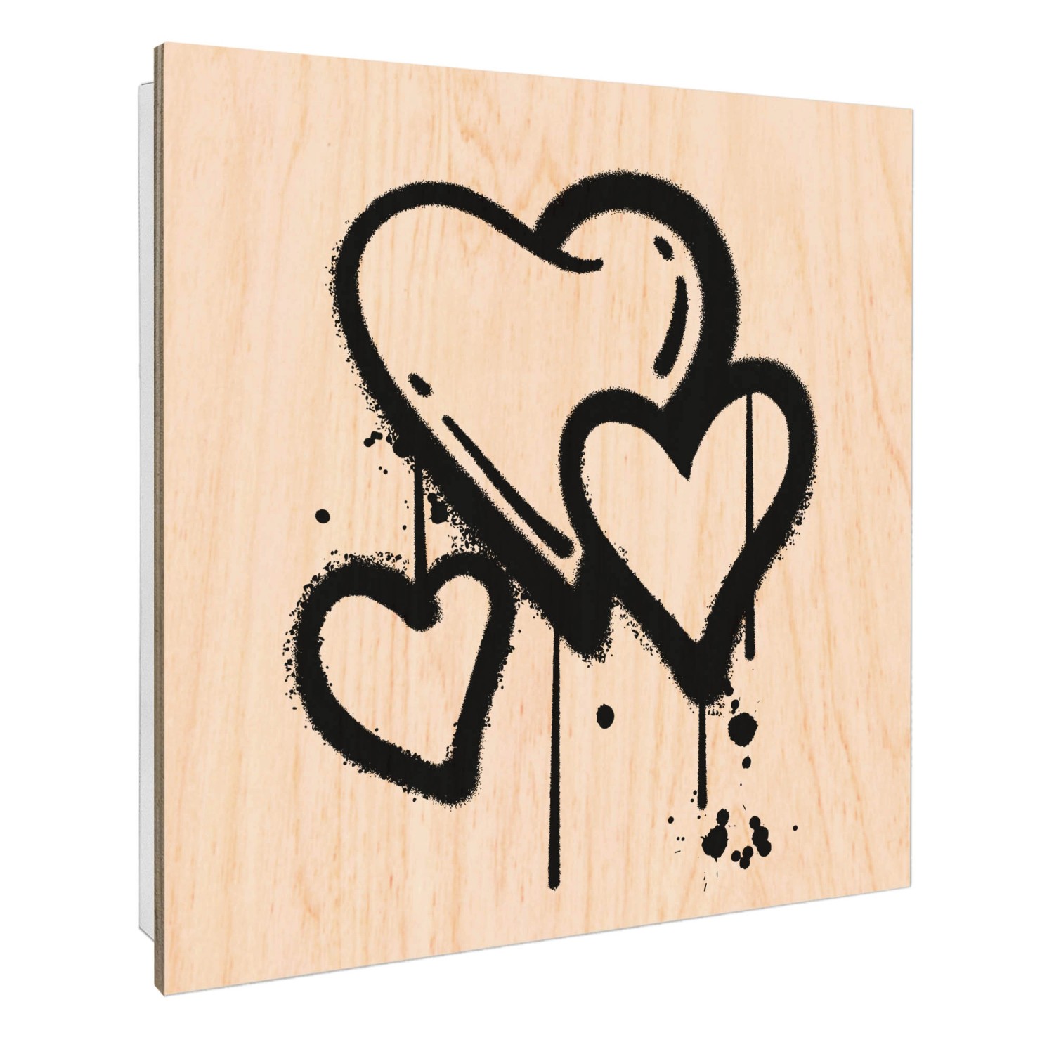 Banjado Schlüsselkasten mit Holzfront 30x30cm Weiß Scharnier Links 50 Haken günstig online kaufen